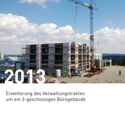 Baustelle zur Erweiterung eines Bürogebäudes